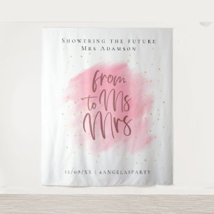 Gouden Glitter en Roze Bachelorette Fotohokje Wandkleed