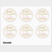 Gouden Glitter en Roze Sprinkle Baby shower Label (Vel)