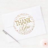 Gouden Glitter en Roze Sprinkle Dank je Label (Envelop)