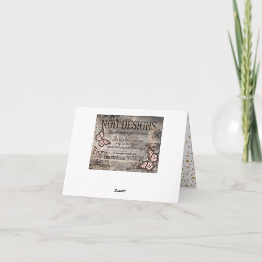 Gouden Glitter en Roze Sprinkles Bedankt Card (Achterkant)