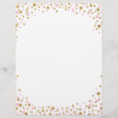 Gouden Glitter en Roze Strooiconfetti Flyer (Achterkant)