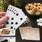 Gouden Glitter en Sparkle Luxe Monogram Pokerkaarten (Insitu)