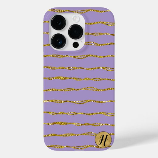Gouden Glitter en Violet Telefoon Case (Achterkant)