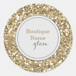Gouden Glitter en Zilveren Boutique Glam Ronde Sticker