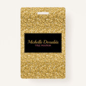 Gouden glitter en zwart Lijst Badge (Voorkant)