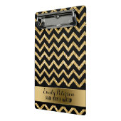 Gouden glitter en zwarte Chevron Mini Klembord (Angled2)