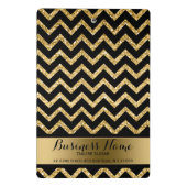 Gouden glitter en zwarte Chevron Mini Klembord (Achterkant)