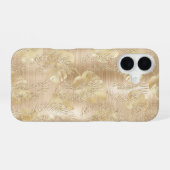 Gouden Glitter Fancy palmblad Patroon iPhone 16 Hoesje (Achterkant horizontaal)