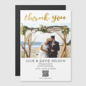 gouden glitter faux folie Wedding dank u QR Code (Voorkant / Achterkant)