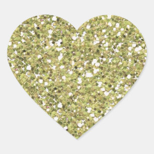 Gouden Glitter (Faux) hart Sticker