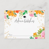 Gouden glitter floraal botanisch advies afstuderen informatiekaartje (Voorkant)