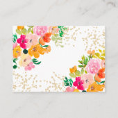 Gouden glitter floraal botanisch fonds afstuderen informatiekaartje (Achterkant)