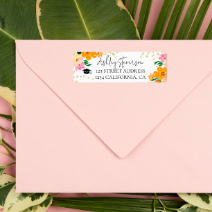 Gouden glitter floraal sinaasappel botanisch afstu etiket