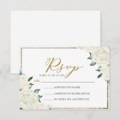Gouden Glitter Floral Nuestra Boda Wedding RSVP Kaart (Voorkant / Achterkant)
