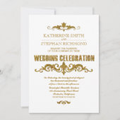 Gouden glitter folie confetti Elegante bruiloft ui Kaart (Voorkant)