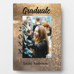 Gouden glitter foto afstuderen voeg naam klasse te fotoplaat