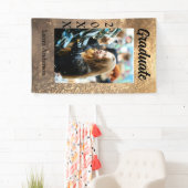 Gouden glitter foto afstuderen voeg naam klasse te spandoek (Insitu)