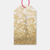 Gouden Glitter Gefeliciteerd Cadeaulabel (Voorkant)