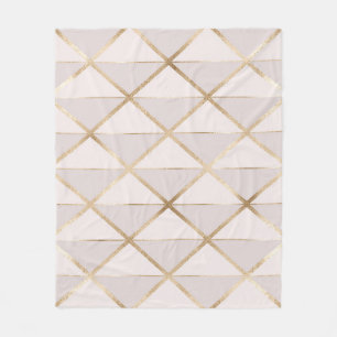 Gouden glitter, geometrisch ruitpatroon. fleece deken