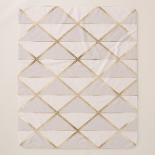 Gouden glitter, geometrisch ruitpatroon. sherpa deken