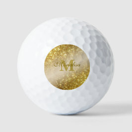 Gouden glitter gepersonaliseerd golfballen