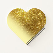 Gouden glitter gepersonaliseerd notitieboek (Achterkant)