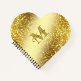 Gouden glitter gepersonaliseerd notitieboek
