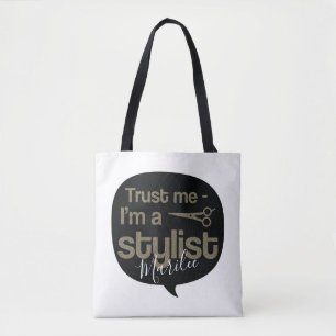 Gouden Glitter Gepersonaliseerde Stylist Canvas ta Draagtas