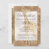Gouden Glitter Giraffe Dierenprint Kaart (Voorkant)