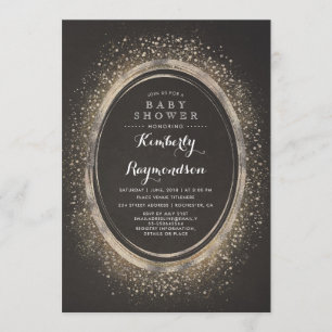 Gouden Glitter Glam   Elegant  Baby shower Kaart