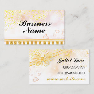 Gouden Glitter Glam Ribbon Visitekaartje