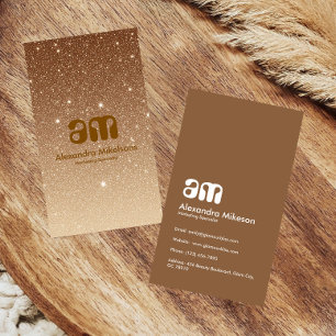 Gouden Glitter Glam Zakelijk Visitekaartje