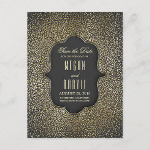 Gouden Glitter Glamour Save the Date Aankondigingskaart