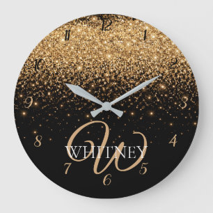 Gouden glitter glans elegante luxe textuur grote klok