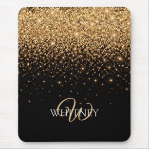 Gouden glitter glans elegante luxe textuur muismat