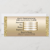 Gouden Glitter Glans Glam Monogram Cadeaubon (Achterkant)