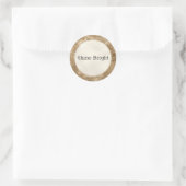 Gouden Glitter Glitz Giraffe Print Ronde Sticker (Tas)