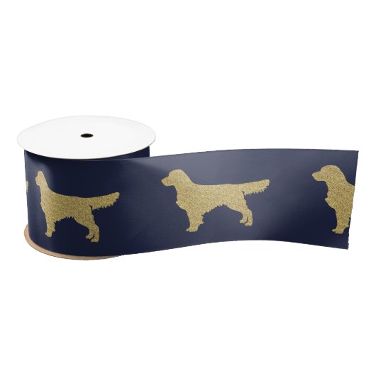 Gouden Glitter Golden Retriever marineblauw Lint (Spoel)