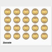 Gouden Glitter & Goud Dank u Label Ronde Stickers (Vel)