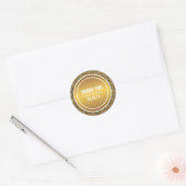 Gouden Glitter & Goud Dank u Label Ronde Stickers (Envelop)