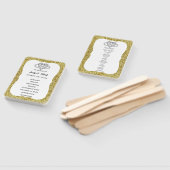 Gouden Glitter Goud Infinity Hart Trouwprogramma Handwaaier (Niet-gemonteerd)