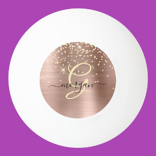 Gouden Glitter, Gouden Monogram, Zwart Script Naam Pingpongballen