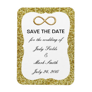 Gouden Glitter Gouden Oneindigheid Save The Date M Magneet
