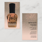 Gouden Glitter Gradient Nail Polish Nail Technicia Visitekaartje (Voorkant / Achterkant)
