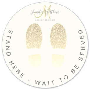 Gouden Glitter Haar Salon COVID Wacht hier teken Sticker