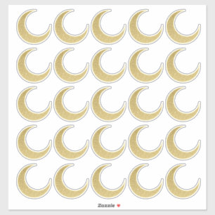 Gouden Glitter Halvemaan Sticker Set