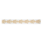 Gouden Glitter Hamsa Lucky Hand Mystiek wit Lint (Voorkant)