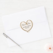 Gouden Glitter Hart Custom Wedding Favor Sticker (Envelop)