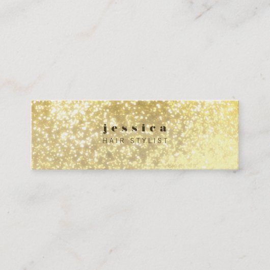 Gouden Glitter Hedendaagse Hair Stylist Skinny Kaa Mini Visitekaartje (Voorkant)