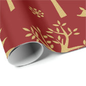 Gouden Glitter Herten Cadeaupapier (Rol Hoek)